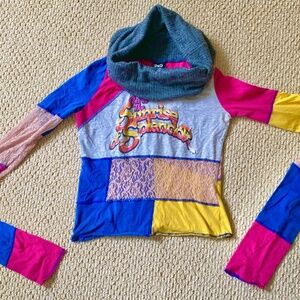 Dolce & Gabbana (Fits M, but L) -Long Sleeve w lace pink yellow blue, from Paris